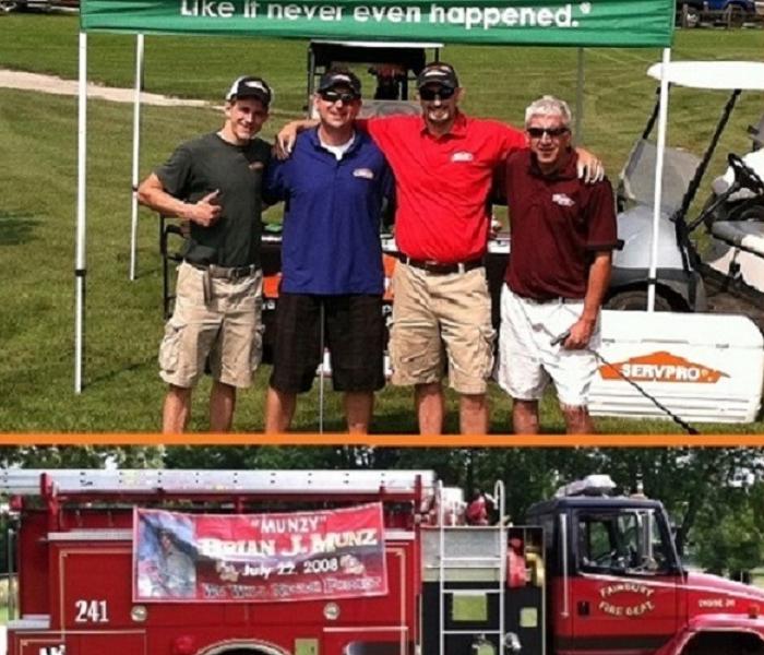 Four SERVPRO male representatives at golf course